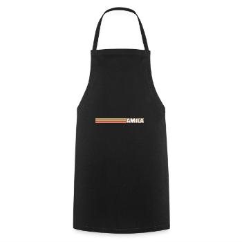 Geschenk für Amila - Kochschürze - Schwarz - Vorne - AI Model Male 185 dark (185cm)