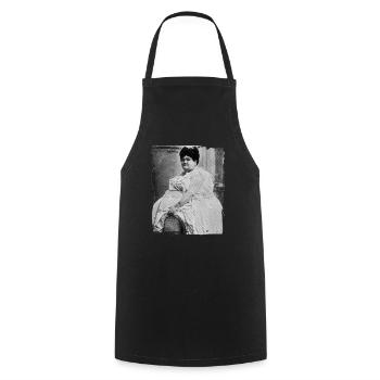Dicke Frau | vintage - Kochschürze - Schwarz - Vorne - AI Model Male 185 dark (185cm)