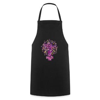 Fem Symbol support Feminism unterstütz Feminismus2 - Kochschürze - Schwarz - Vorne - AI Model Male 185 dark (185cm)