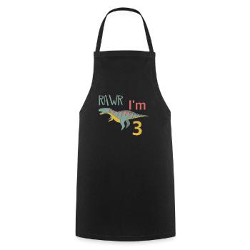 Pour trois garçons d'anniversaire pour les filles Ceratosaurus - Tablier de cuisine - noir - Devant - AI Model Male 185 dark (185cm)