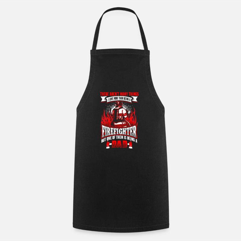 Firefighter Dad - EN - Tablier de cuisine - noir