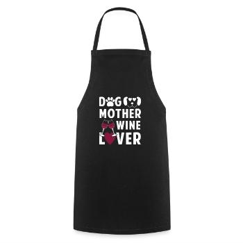 Dog mother wine lover - Kochschürze - Schwarz - Vorne - AI Model Male 185 dark (185cm)