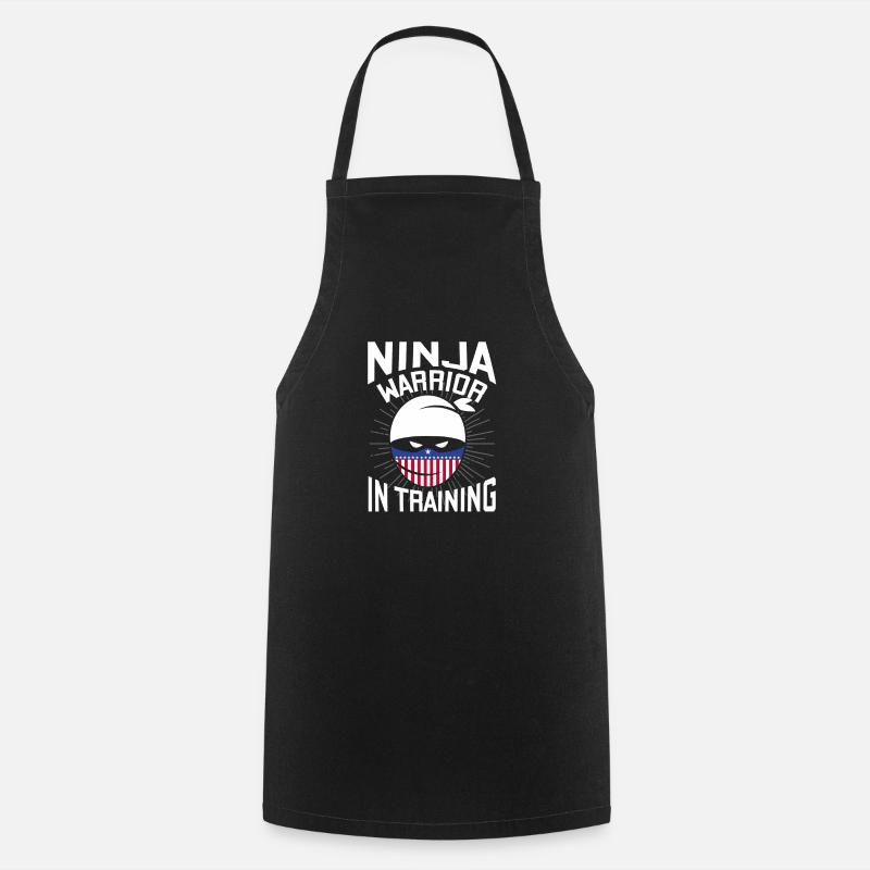 Ninja Warrior in Training - tough fighter - Cooking Apron - black