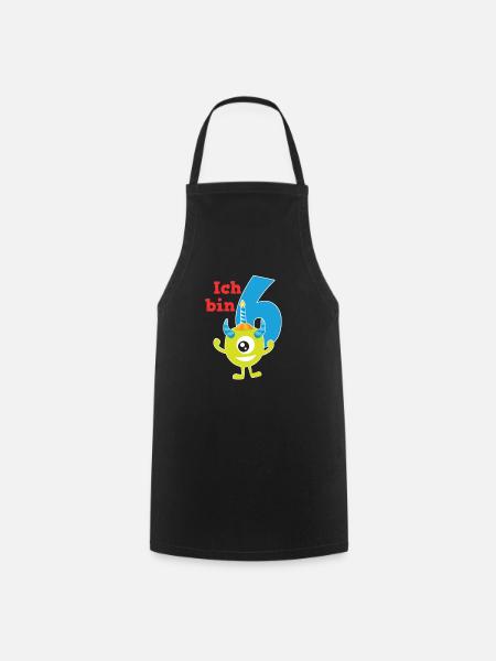 Monster Kinder Geburtstagsshirt 6 Jahre T-Shirt - Kochschürze - Schwarz