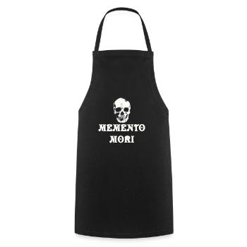 Memento Mori Skull Skull Gothic - Cooking Apron - black - Front - AI Model Male 185 dark (185cm)