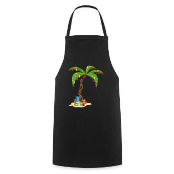 Christmas palm - Cooking Apron - black - Front - AI Model Male 185 dark (185cm)