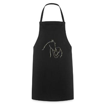 Cheval fille équitation équitation - Tablier de cuisine - noir - Devant - AI Model Male 185 dark (185cm)