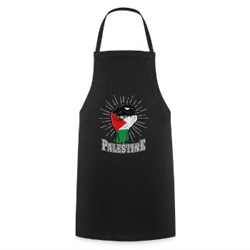 Palestine poing - Tablier de cuisine - noir - Devant - AI Model Male 185 dark (185cm)