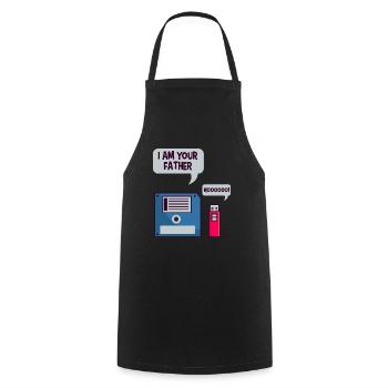 Disquette USB chemise geek ordinateur nerd drôle - Tablier de cuisine - noir - Devant - AI Model Male 185 dark (185cm)
