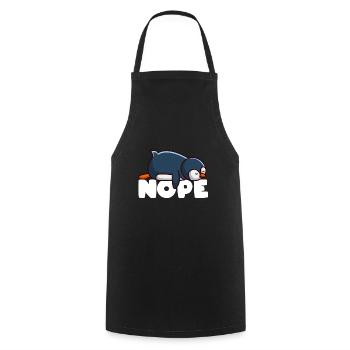 Penguin nope - Cooking Apron - black - Front - AI Model Male 185 dark (185cm)