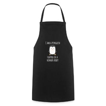 Je suis un pingouin, pris au piège dans un corps humain - Tablier de cuisine - noir - Devant - AI Model Male 185 dark (185cm)