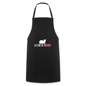 like a boss cat kitty kitty cat - Cooking Apron - black - Front - AI Model Male 185 dark (185cm)