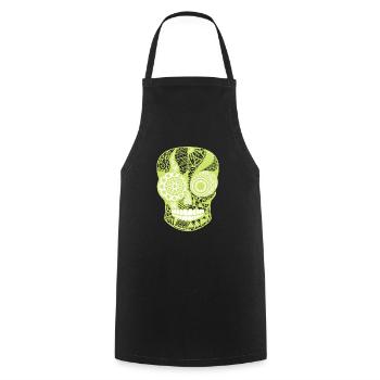 Neon Crâne mortueux - Tablier de cuisine - noir - Devant - AI Model Male 185 dark (185cm)