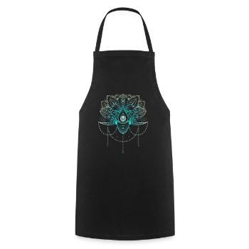 Mandala Yoga Lotus Flower - Cadeau pour homme - Tablier de cuisine - noir - Devant - AI Model Male 185 dark (185cm)