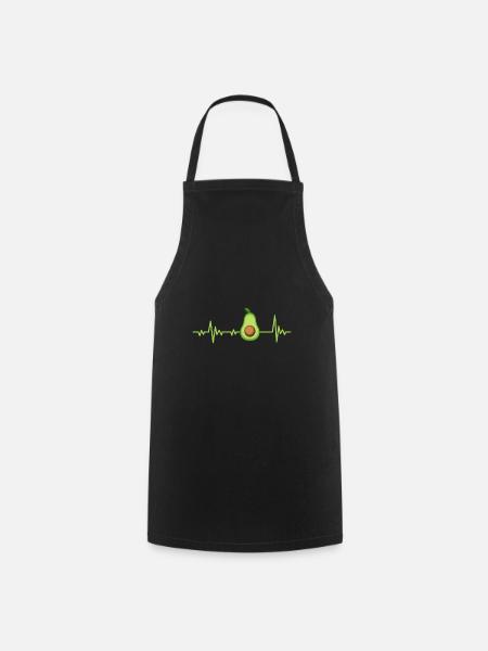 Avocado Herzschlag - Kochschürze - Schwarz