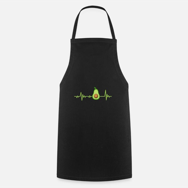 Avocado heartbeat - Cooking Apron - black