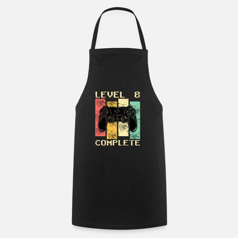 Level 8 Unlocked Shirt 8. Geburtstag Geschenk - Kochschürze - Schwarz