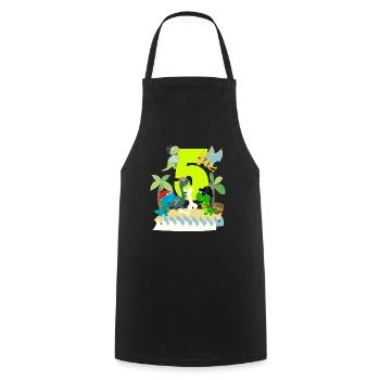 5 years pirate birthday boy five 5th dinosaurs T-Rex - Cooking Apron - black - Front - AI Model Male 185 dark (185cm)