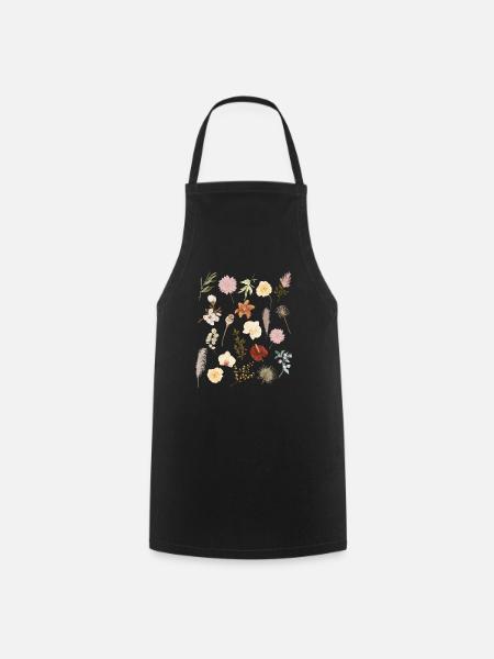 Vintage Boho Botanic Wildflower Flower Nature Love - Kochschürze - Schwarz