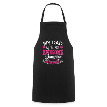 My father has the best daughter in the world - Cooking Apron - black - Front - AI Model Male 185 dark (185cm)