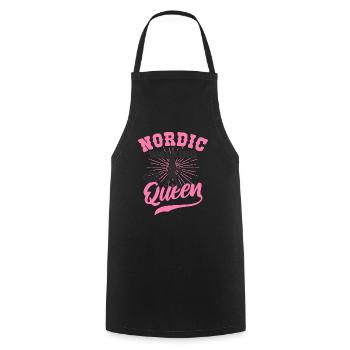 Reine de la marche nordique - Tablier de cuisine - noir - Devant - AI Model Male 185 dark (185cm)