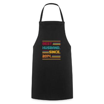 Best Husband Since 2014 - Cooking Apron - black - Front - AI Model Male 185 dark (185cm)