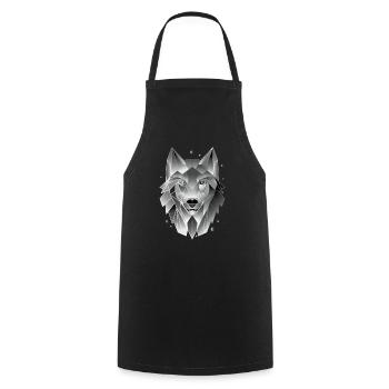 Wolf T-Shirt Polygon Geometrisch Geschenk - Kochschürze - Schwarz - Vorne - AI Model Male 185 dark (185cm)