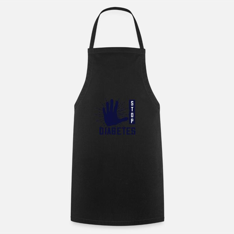 stop diabetes - Cooking Apron - black