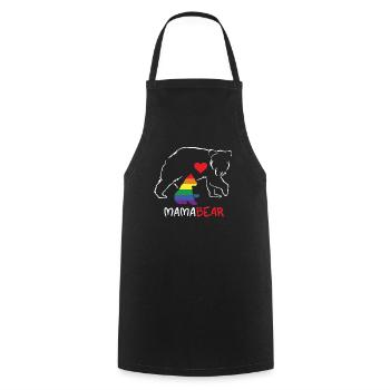 Mama Bear LGBTQ Mom Pride - Tablier de cuisine - noir - Devant - AI Model Male 185 dark (185cm)