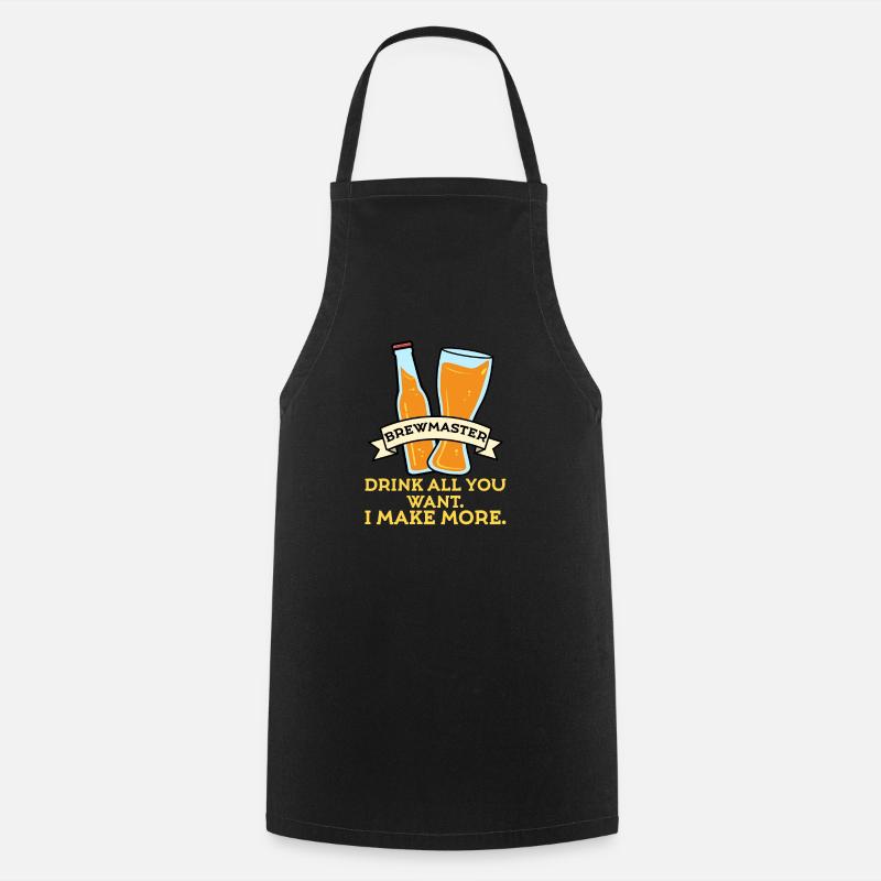 Beer brewing brewer brewery gift idea alcohol B - Cooking Apron - black