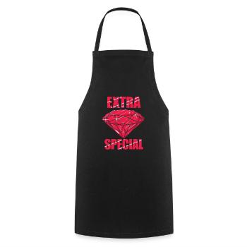 Stone - Extra Special Red Gem - Jewelry Shop - Cooking Apron - black - Front - AI Model Male 185 dark (185cm)