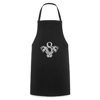 V8 Skull Cylinder Engine PS Turbo Car Lover - Cooking Apron - black - Front - AI Model Male 185 dark (185cm)