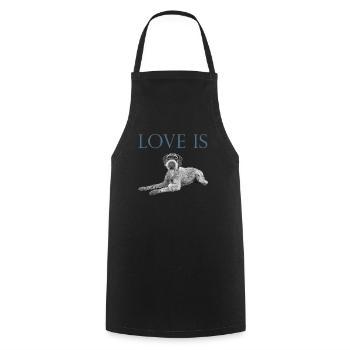 Love Is German Wirehaired Pointer Dog Saint Valentin - Tablier de cuisine - noir - Devant - AI Model Male 185 dark (185cm)