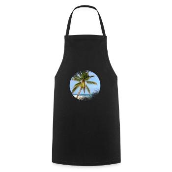 Palmier des Maldives - Tablier de cuisine - noir - Devant - AI Model Male 185 dark (185cm)