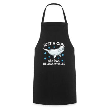 Weißwal Beluga Wal süß Geschenk - Kochschürze - Schwarz - Vorne - AI Model Male 185 dark (185cm)