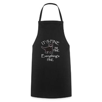 Son cadeau de chat fin Im Fine Everythings - Tablier de cuisine - noir - Devant - AI Model Male 185 dark (185cm)