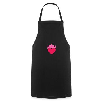 Heisse Liebe Herz Flammen Valentinstag Geschenk - Kochschürze - Schwarz - Vorne - AI Model Male 185 dark (185cm)