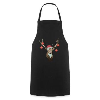 Chemise de Noël cerf meilleur cadeau fan de cerf - Tablier de cuisine - noir - Devant - AI Model Male 185 dark (185cm)