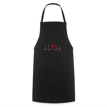 Fishing Heartbeat Gift Fisherman Fishing Lover Gif - Cooking Apron - black - Front - AI Model Male 185 dark (185cm)