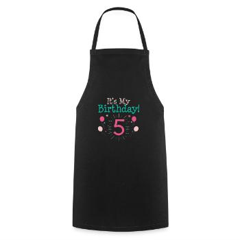 C'est mon 5ème cadeau d'anniversaire 5 ans Cadeaux cinquième B - Tablier de cuisine - noir - Devant - AI Model Male 185 dark (185cm)