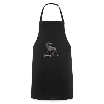 Cerf - jeune chasseur - Tablier de cuisine - noir - Devant - AI Model Male 185 dark (185cm)