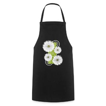 fleurs Marguerites fleurs blanches fleurs jardin printemps - Tablier de cuisine - noir - Devant - AI Model Male 185 dark (185cm)