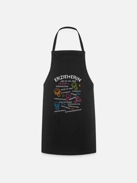 Erzieherin Kindergärtnerin Geschenkidee - Kochschürze - Schwarz