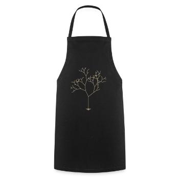Tree abstract minimalism - Cooking Apron - black - Front - AI Model Male 185 dark (185cm)