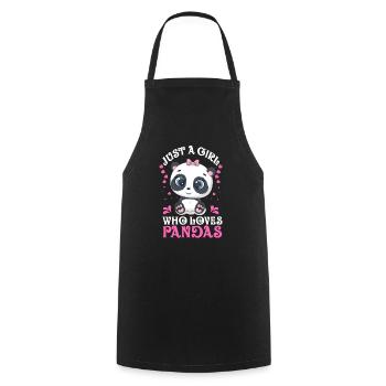 La fille aime panda ours panda mignon panda ours cadeau classique - Tablier de cuisine - noir - Devant - AI Model Male 185 dark (185cm)