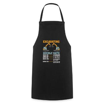 EXCAVATOR OPERATOR: Excavating Hourly Rate - Cooking Apron - black - Front - AI Model Male 185 dark (185cm)
