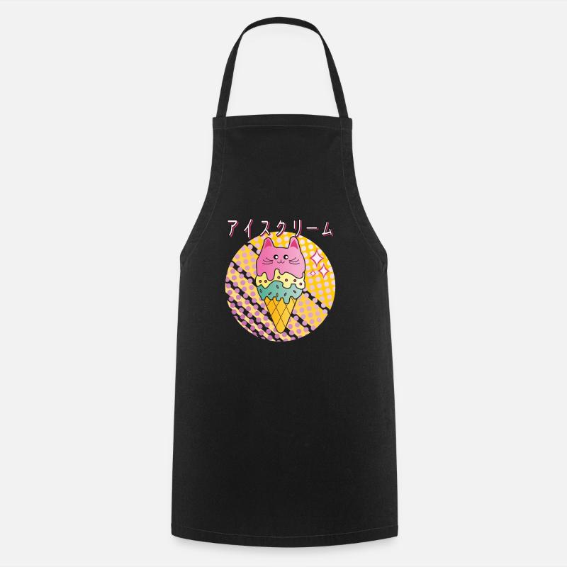 Crème glacée Kawaii - Tablier de cuisine - noir