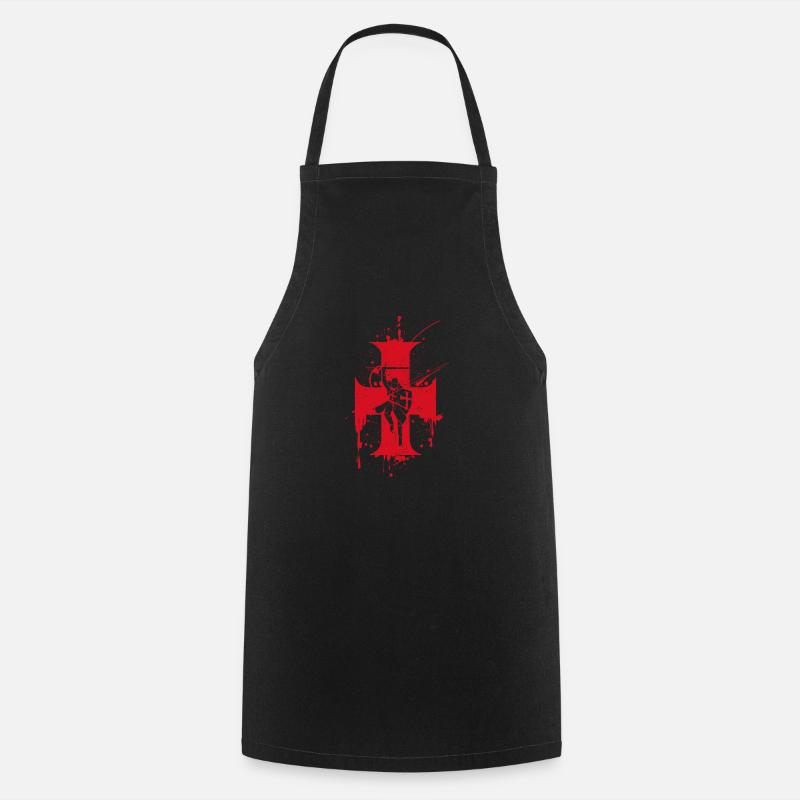 Croix et cheval Chevalier Templier - Tablier de cuisine - noir