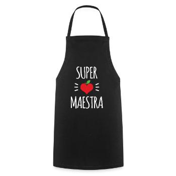 Super Maestra Latina Fun Geschenk - Kochschürze - Schwarz - Vorne - AI Model Male 185 dark (185cm)