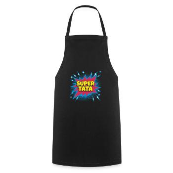 Super Tapa super héro supertata - Tablier de cuisine - noir - Devant - AI Model Male 185 dark (185cm)